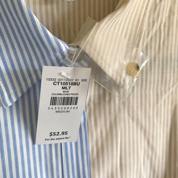 ACOA Striped Color Block Button Down Long Sleeved Shirt NWT From Buckle - Picture 9 of 16